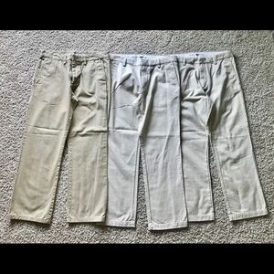 3 pair mens khaki colored chinos